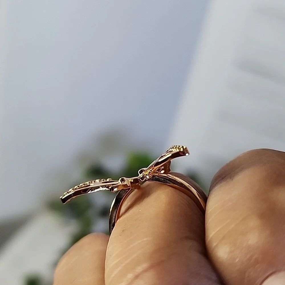 Gold Filled Butterfly Open Adjustable Ring